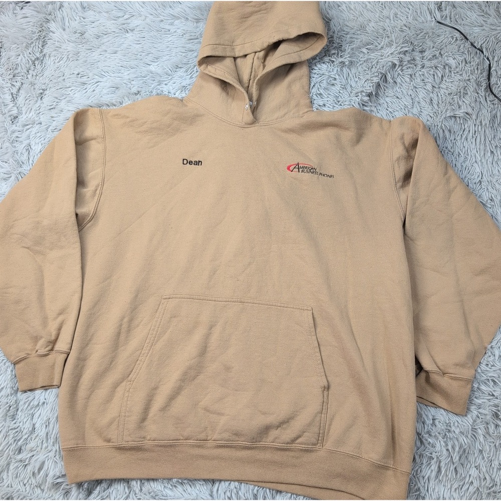 Mens Sweatshirt Hoodie XL Beige Grunge Punk Dean Pocket Comfort